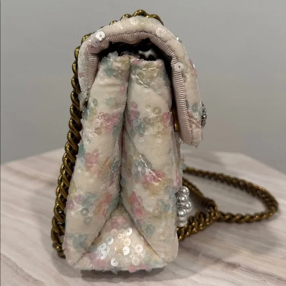 Kurt Geiger Bag Pastel Sequin Pearls Crystal Embellished Sample Sale Crossbody - Picture 8 of 17